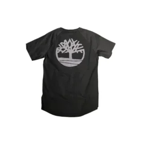 Timberland Rundhals-T-Shirt mit Aufdruck, kurzärmelig, Schwarz
