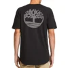 Timberland Rundhals-T-Shirt mit Aufdruck, kurzärmelig, Schwarz