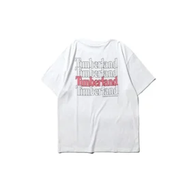 Timberland SS20 bedrucktes Rundhals-Shorts-Shirt Weiß