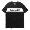 Timberland SS20 Kontrastfarben Logo-Aufdruck Kurzarm Schwarz