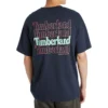 Timberland SS20 mit Aufdruck, Rundhalsausschnitt, Shorts mit kurzen Ärmeln, Blau