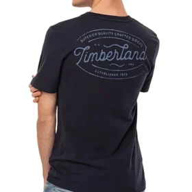 Timberland SS20 Rundhals-T-Shirt mit Aufdruck, kurzärmelig, blau