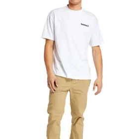 Timberland SS20 Rundhalsausschnitt mit Aufdruck, kurzärmelig, weiß