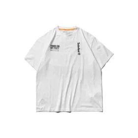 Timberland SS20 Slogan-Print Kurzarm-Shirt Weiß