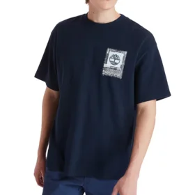 Timberland T-Shirt mit Aufdruck und Rundhalsausschnitt Blau