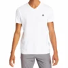 Timberland T-Shirt mit gesticktem Logo, V-Ausschnitt, Shorts, Weiß