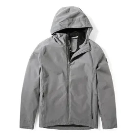 Timberland wasserdichte Kapuzenjacke mit Reißverschluss, grau