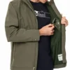 Timberland wasserdichte Kapuzenjacke mit Reißverschluss, grün