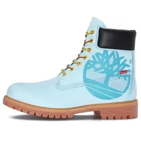 Timberland x Supreme 6-Inch-Wasserdichte Stiefel „Blau mit Logo“
