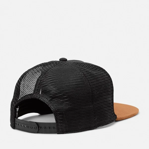Trucker-Hut mit flacher Krempe aus Kunstwildleder Trucker-Hut mit flacher Krempe aus Kunstwildleder