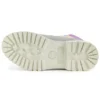 Valentines Day 6-Inch Premium Waterproof Boot mit breiter Passform „Graues und beiges Nubukleder mit violettem Kragen“