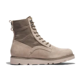 Vibram wasserdichte Stiefel aus Leder und Stoff „Beige Suede“