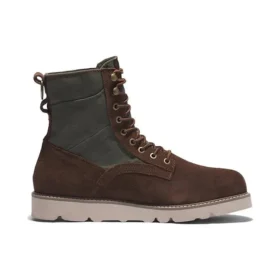 Vibram wasserdichte Stiefel aus Leder und Stoff „Dark Brown Suede“