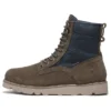 Vibram wasserdichte Stiefel aus Leder und Stoff „Olive Green Suede“