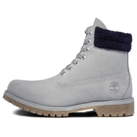 Wasserdicht 6-Zoll-Stiefel mit doppeltem Kragen „Grey Furry Blue“