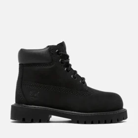 Wasserdichte 6-Inch-Stiefel für Kleinkinder – Schwarzes Nubukleder