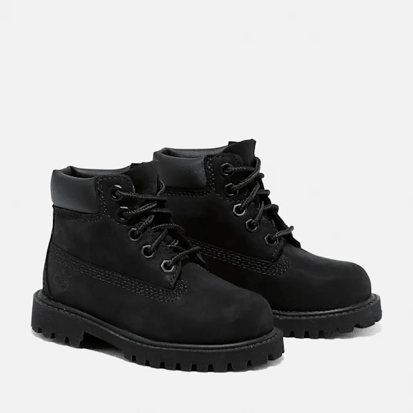 Wasserdichte 6-Inch-Stiefel für Kleinkinder – Schwarzes Nubukleder Wasserdichte 6-Inch-Stiefel für Kleinkinder – Schwarzes Nubukleder