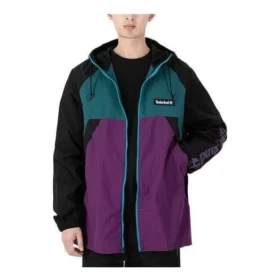 Windjacke mit durchgehendem Reißverschluss „Grün-Lila“